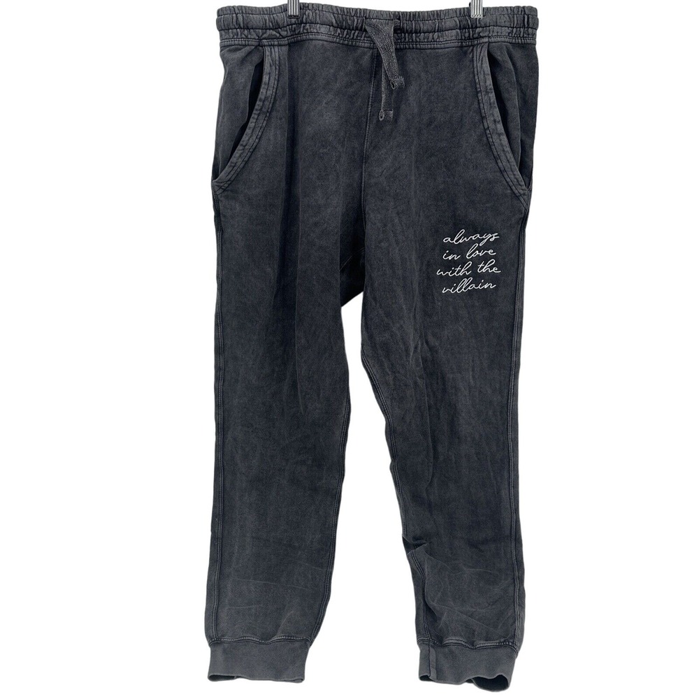 Lane 7 Sweatpants Mens 2XL Gray ALWAYS IN LOVE WITH THE VILLAIN Jogger